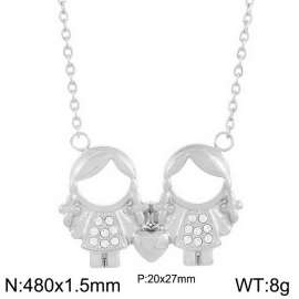 480mm Romantic Stainless Steel Necklace with Lovely Girls Pendant