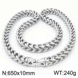10x650mm Stainless Steel Silver Foxtail Chain Necklace