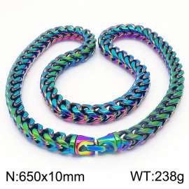 10x650mm Stainless Steel Colorful Foxtail Chain Necklace