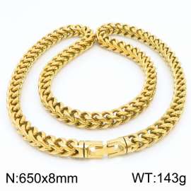 8x650mm Stainless Steel Gold Foxtail Chain Necklace