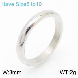 Stainless steel simple outer arc polished classic fashionable silver ring