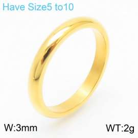 Stainless steel simple outer arc polished classic fashionable gold ring