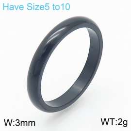 Stainless steel simple outer arc polished classic fashionable black ring
