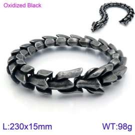 Oxidized punk trend domineering dragon bone men's cast bracelet