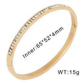 TikTok Popular Simple Stainless Steel 4mm Zircon Coil Gold Bracelet