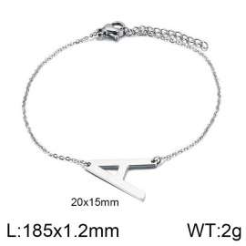 steel Color O-chain letter A stainless steel bracelet