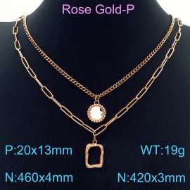 SS Rose Gold-Plating Necklace