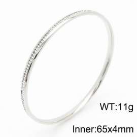 Fashion trend Simple stainless steel diamond set 4mm women's bracelet