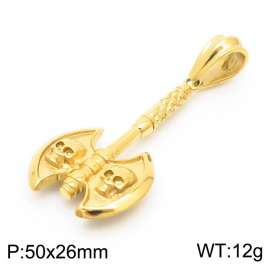 Gothic Style Tomahawk Pendant Gold Plated Stainless Steel Necklace Jewelry Accessories