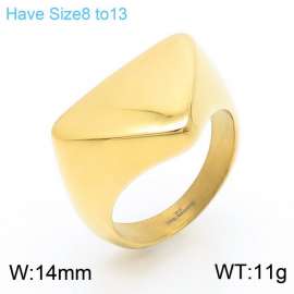 Unisex Casual Gold-Plated Stainless Steel Triangular Shape Jewelry Ring