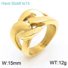 Unisex Casual Gold-Plated Stainless Steel Intertwined Knot Jewelry Ring