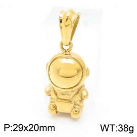 Unisex Cute Gold-Plated Stainless Steel Baby Astronaut Pendant