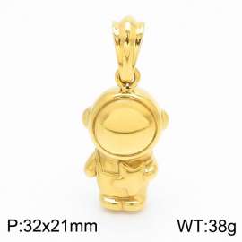Adorable Gold-Plated Stainless Steel Baby Astronaut Pendant