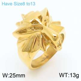 Stainless steel simple and fashionable lion shaped animal personalized jewelry gold ring