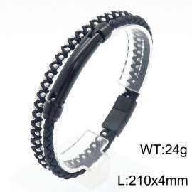 Factory Leather Bracelet Bead Stainless Steel Magnet Clasp Bracelet