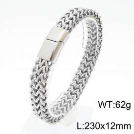 230mm Men Casual Stainless Steel Herringbone Chain Bracelet