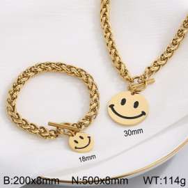 Stainless steel OT buckle smiley face set