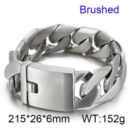 Steel matte thin, domineering and minimalist men's cast thick bracelet