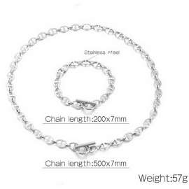 Stainless steel sun shaped chain OT buckle set