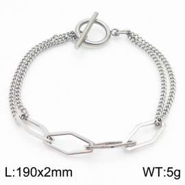 2mm Stainless Steel Bracelet OT Chain  Hexagon Double Link Chain Silver Color