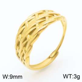 French Fashion Ring Women Stainless Steel Gold Color