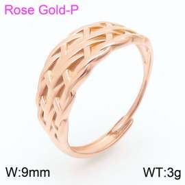 French Fashion Ring Women Stainless Steel Rose Gold Color