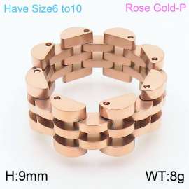 Rose Gold Stainless Steel Watchband Design Jewelry Ring