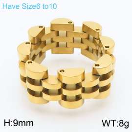 Gold Plated Stainless Steel Watchband Design Jewelry Ring