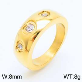 18k Gold Plated Stainless Steel Cubic Zirconia Ring Personalized Jewelry For Men And Women