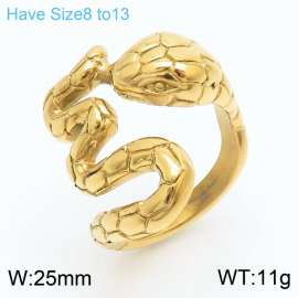 Stainless steel simple and fashionable snake shaped animal personalized jewelry gold ring
