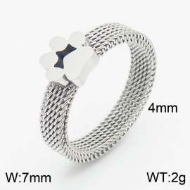 Stainless steel jewelry 7mm mesh puppy titanium steel handicraft silver ring