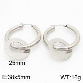 Ring earrings, stainless steel buckle