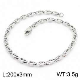 200×3mm Silver Color Stainless Steel Link Chain Stylish Bracelets For Women Men