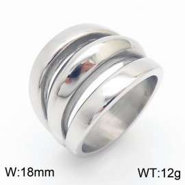 Stainless steel simple style hollow silver ring