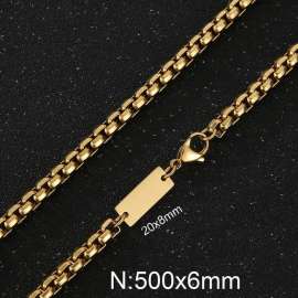 6mm Box Chian ID Necklace