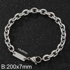 Simple men's and women's 7mm stainless steel O-shaped bracelet