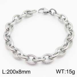 Japanese and Korean style splicing O-shaped chain stainless steel men's bracelet