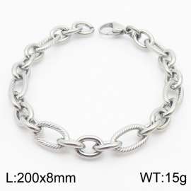 Fashion Steel Color 200 * 8mm O-shaped Chain Titanium Steel Bracelet