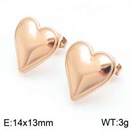 14mm Women's Fashion Earrings Stainless Steel Charm Rose Gold Color Earrings Jewelry