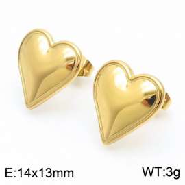 14mm Women's Fashion Earrings Stainless Steel Charm Gold Color Earrings Jewelry
