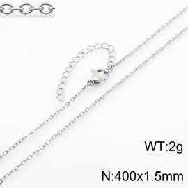 400X1.5mm Stainless Steel O links Necklace with Extension Chain