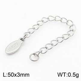 50X3mm Stainless Steel Extension Chain with Logo Tag