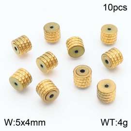 10pcs Gold-Plated Stainless Steel Cracked Round Shape Earring Parts