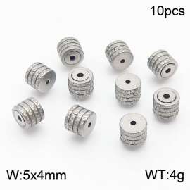 10pcs Stainless Steel Cracked Round Shape Earring Parts