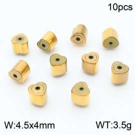 10pcs Gold-Plated Stainless Steel Love Heart Earring Parts