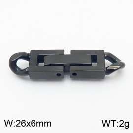 23X4mm Black-Plated Stainless Steel Rectangular Jewelry Clasp