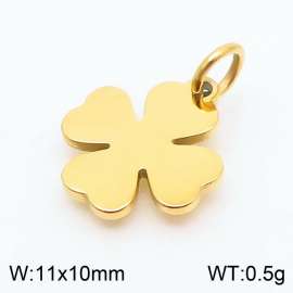 Stainless steel simple and fashionable four leaf grass jewelry charm gold pendant