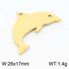 Stainless steel simple and fashionable dolphin jewelry charm gold pendant