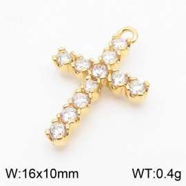 Stainless steel simple and fashionable full diamond cross jewelry charm gold pendant