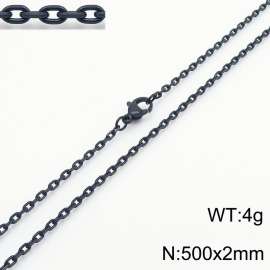 Stainless steel polished edge 0-shaped chain necklace